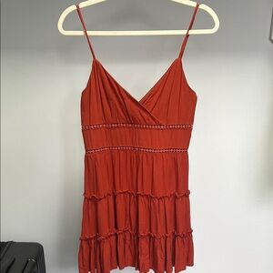 Trixxi Spaghetti Strap Fall Orange Mini Dress